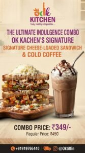 Cheese Loaded Sandwich and Cold Coffee
